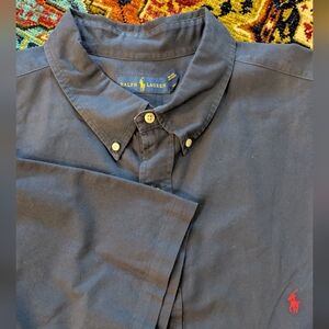 POLO Ralph Lauren Men's Button Down Short Sleeve Blue Navy Shirt 3XLT tall big